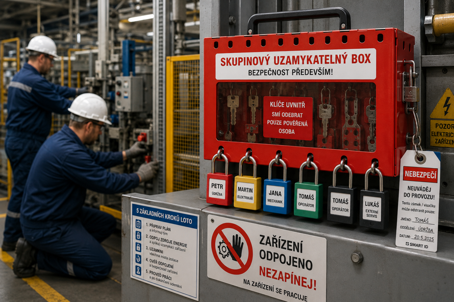 Skupinový Lockout/Tagout (LOTO boxy): Jak bezpečně řídit údržbu s více lidmi