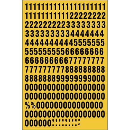 MAGNETIC NUMBERS YELLOW 18/23MM