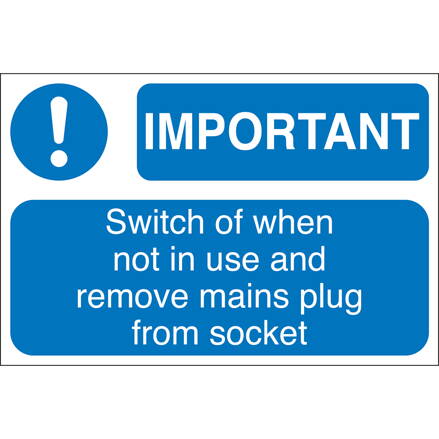 IMPORTANT SWITCH.. LBL 100X150MM L. POLY