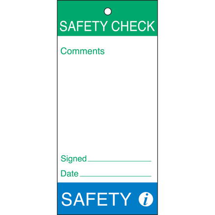 TAG-E- SAFETY CHECK..-75X160MM