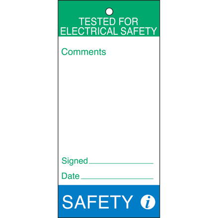 TAG-E- TESTED FOR ELEC.-75X160MM