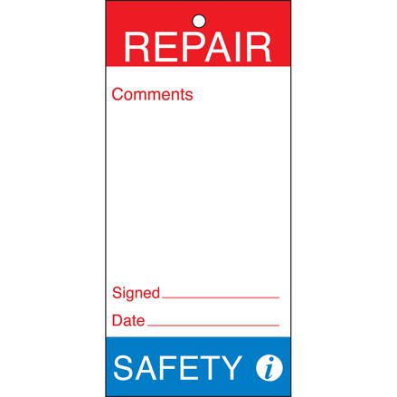 TAG-E- REPAIR SAFETY-75X160MM