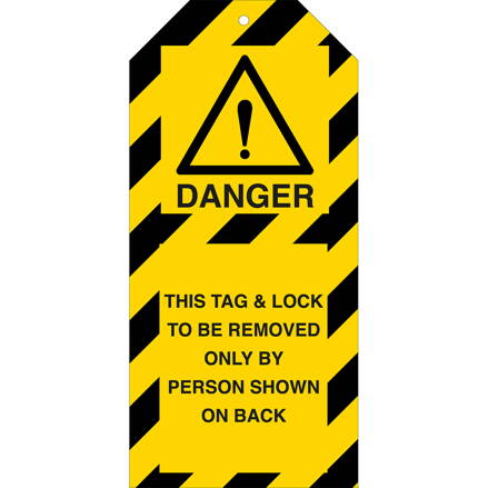 TAG-E DANGER THIS TAG.-75X160MM
