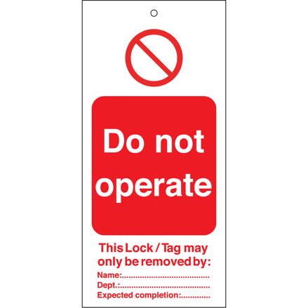 DO NOT OPERATE 75X160MM TAGS