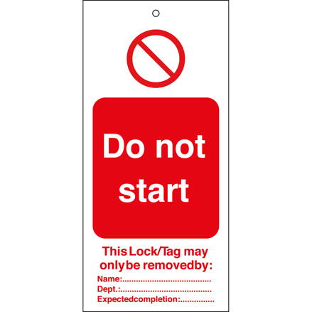 DO NOT START 75X160MM TAGS