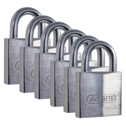 BRASS PADLOCK 49 MM SS SHACKLE 6 PK