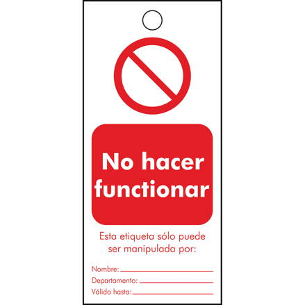 TAG-ESP NO HACER FUNCT.. 8E-75X160MM