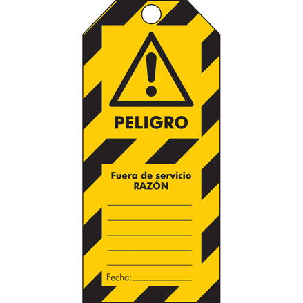 TAG-ESP DANGER, OUT OF ORDE.-50X110MM