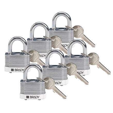STEEL PADLOCK 20MM SHA KD WHITE/6