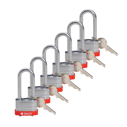 STEEL PADLOCK 51MM SHA KD RED/6