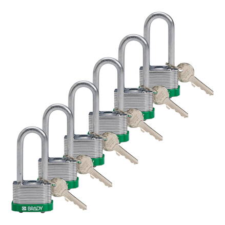 STEEL PADLOCK 51MM SHA KD GREEN/6