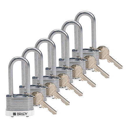 STEEL PADLOCK 51MM SHA KD WHITE/6
