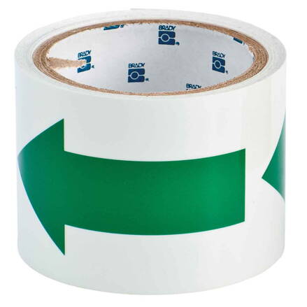 B324 3"X5YD GRN/GLO ARROW TAPE