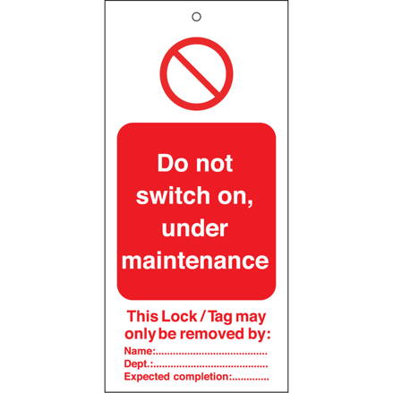 LOCKOUT TAG DO NOT SWITCH ON 50X110MM