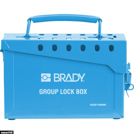 METAL LOCK BOX, 13 LOCK, BLUE