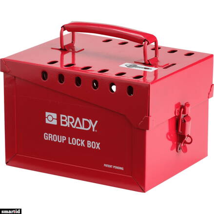 METAL LOCK BOX, XLARGE, 12 LOCK, RED