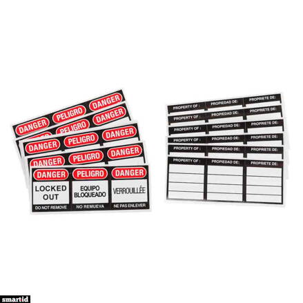 SFTY PADLOCK LBLS, 6 EA/PK,, ENG,FR,SPN