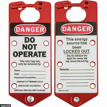 RED LABELLED LOCKOUT HASP ALUMINIUM