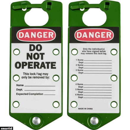 GREEN LABELLED LOCKOUT HASP ALUMINIUM