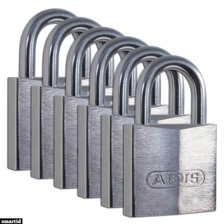 BRASS PADLOCK 39 MM SS SHACKLE 6 PK