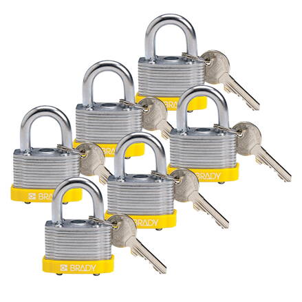 STEEL PADLOCK 20MM SHA KD YELLOW/6