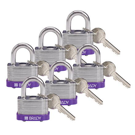 STEEL PADLOCK 20MM SHA KD PURPLE/6