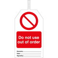 TAG-E-DO NOT USE OUT OF.-145X85MM