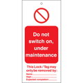 LOCKOUT TAG DO NOT SWITCH ON 50X110MM
