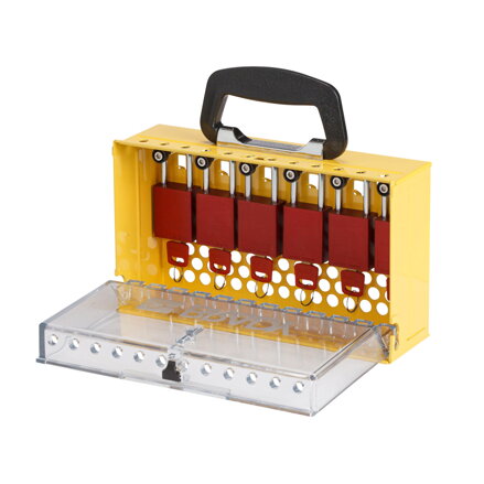 SLIMVIEW LOCK BOX, 12 PADLOCK, YELLOW SLIMVIEW LOCK BOX, 12 PADLOCK, YELLOW