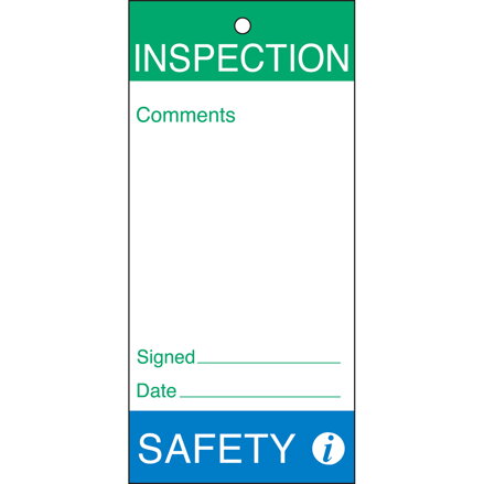 TAG-E- INSPECTION SAF-75X160MM