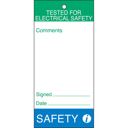 TAG-E- TESTED FOR ELEC.-75X160MM