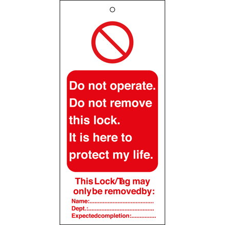 TAG-E DO NOT OPERATE.-75X160MM