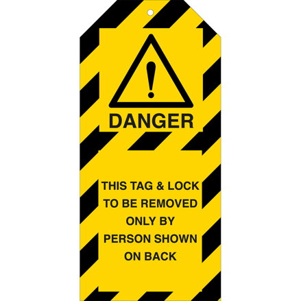 TAG-E DANGER THIS TAG.-75X160MM
