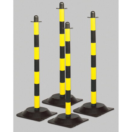 POST & RUBBER BASE YELL/BLK PK 4