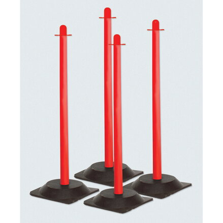 POST & RUBBER BASE RED PK 4