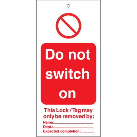 LOCKOUT TAG DO NOT SWITCH ON-50X110MM