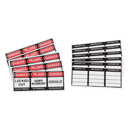 SFTY PADLOCK LBLS, 6 EA/PK,, ENG,FR,SPN