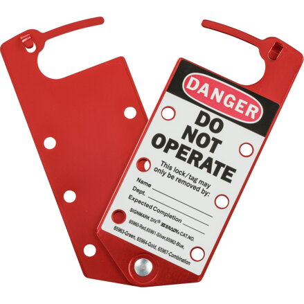 RED LABELLED LOCKOUT HASP ALUMINIUM RED LABELLED LOCKOUT HASP ALUMINIUM
