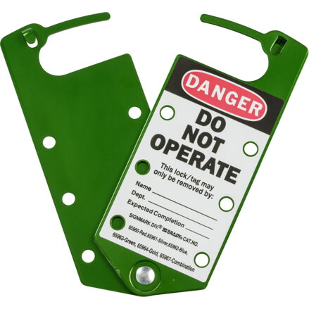GREEN LABELLED LOCKOUT HASP ALUMINIUM GREEN LABELLED LOCKOUT HASP ALUMINIUM