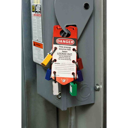 RED LABELLED LOCKOUT HASP ALUMINIUM RED LABELLED LOCKOUT HASP ALUMINIUM
