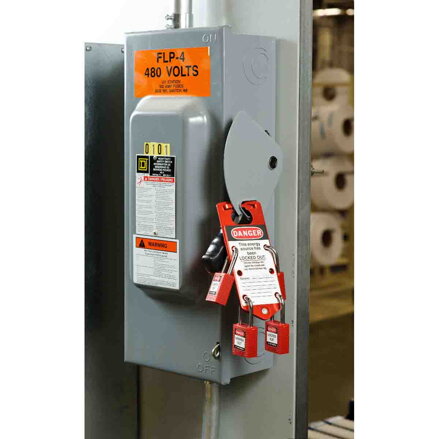 RED LABELLED LOCKOUT HASP ALUMINIUM RED LABELLED LOCKOUT HASP ALUMINIUM