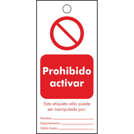 TAG-ESP DO NOT ACTIVATE  50MMX110MM