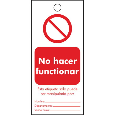 TAG-ESP NO HACER FUNCT.. 8E-75X160MM