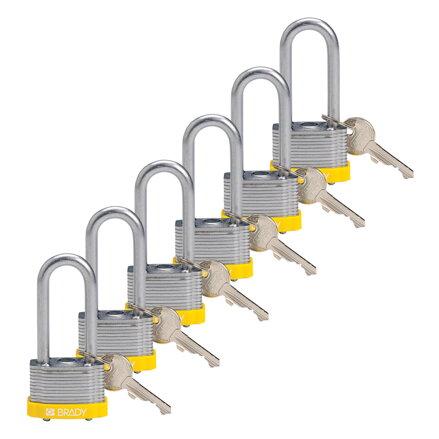 STEEL PADLOCK 51MM SHA KD YELLOW/6