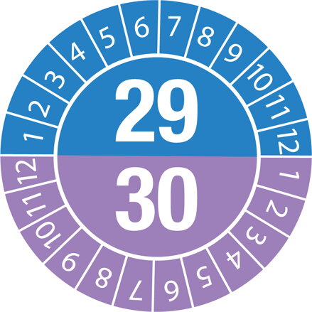 DATE INSPECT.LABELS 29/30 DIA 25 B-7541
