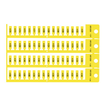 TAG 4X12 4 STICKS YELLOW