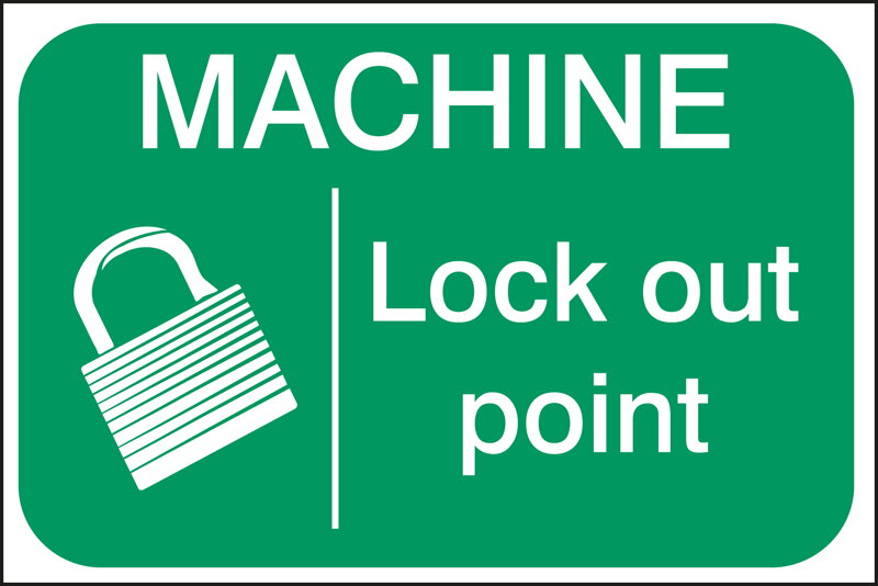 MACHINE LOCK OUT.. LBL 100X150MM L. POLY