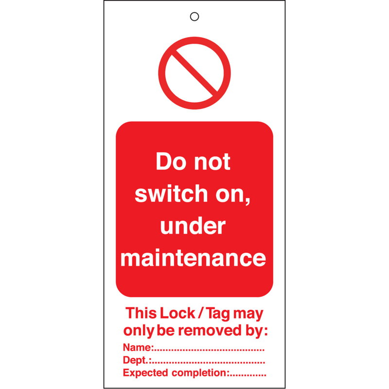 LOCKOUT TAG DO NOT SWITCH ON 50X110MM