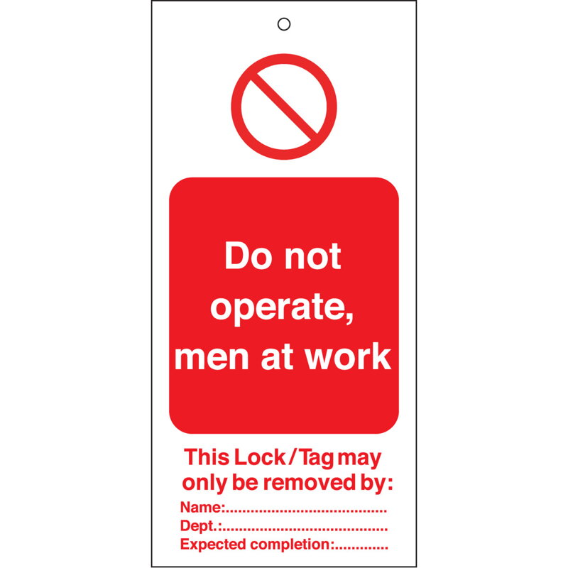 TAG-E-DO NOT OPERATE, MEN AT WORK-50X110