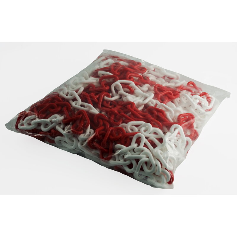 BRADYLINK WARNING CHAIN RED/WH 25Mx8MM
